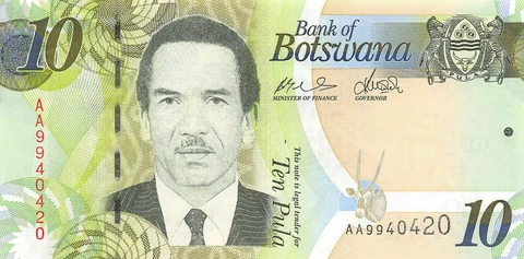 Botswana  10  Pula  ND.  2009   Series  AA  Uncirculated Banknote XMt Cover