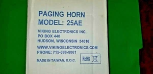 Viking 25AE PAGING HORN 8ohm 12 Watt Compact 5" Diameter  - Picture 1 of 5