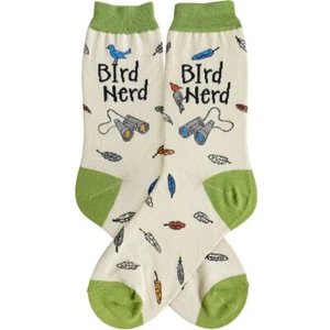 Bird Nerd Women's Crew Socks Size 9-11  Foot Traffic Novelty Aviary Fashion - Picture 1 of 1