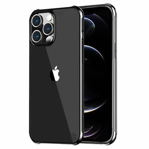 Clear & Flexible Case compatible for Apple iPhone 12 & 12 Pro Metallic Bezel - Picture 1 of 7