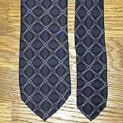 £160 CORBATA DE SEDA ROBERTO CAVALLI PARA HOMBRE AZUL MARINO ESTAMPADO ESTILO PIEL DE SERPIENTE HECHA EN ITALIA Y7 Foto 1 de 4