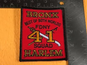 PARCHE E1-84 DEPARTAMENTO DE BOMBEROS DE NUEVA YORK - ESCUADRÓN 41 BRONX HARLEM - MEJOR AMBOS MUNDOS - Imagen 1 de 2