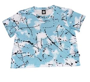 Pixie Lane Girls Simply Tie Dye Splatter Boxy Cropped Tee Shirt Size 8 - Picture 1 of 3