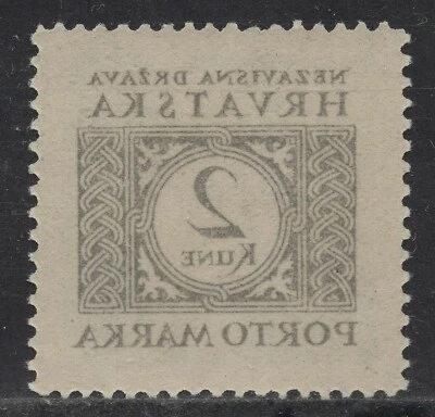 038 - CROATIA 1942 - NDH - Porto 2 Kune - ERROR - Abklach - MNH - Image 1 of 2