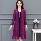 Lady Midi Sun Coat Jacket Floral Cardigan Open Front Holiday Traveling Mesh Top