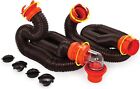 Camco 20ft Camper/RV Sewer Hose Kit, Includes 4-in-1 Adapter, Clear Elbow & Caps
