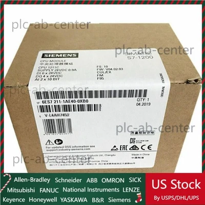 Nova CPU Siemens 6ES7 211-1AE40-0XB0 6ES7211-1AE40-0XB0 SIMATIC S7-1200 1211C - Imagem 1 de 3