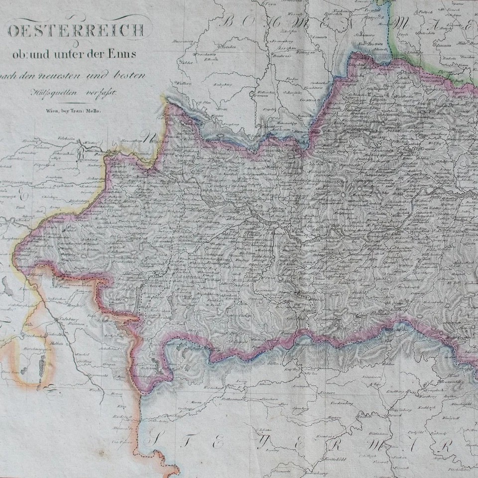 Österreich Historische Landkarte Tranquillo Mollo koloriert Kuperstich um 1818 - Bild 1 von 4