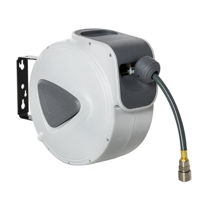 Retractable Air Hose Reel 10m+0.9m, 3/8-in Hose, 1/4-in Connector - Image 1 of 4