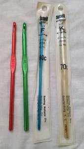 Lot (4) Scovill Hero Crochet Hooks Made in USA - F I J K - Picture 1 of 6