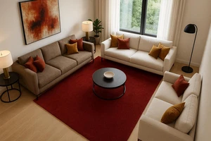 New Color Red Hand Tufted Nz Wool Rug Luxury Handmade Area Design Carpet Rug - Picture 1 of 5