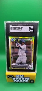 2021 Kevin Alcantara Bowman Chrome 1st Bowman # /75 Yellow Ref SGC 9 BCP-97 Cubs - Picture 1 of 2