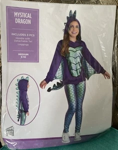 MYSTICAL DRAGON COSTUME CHILD M 8-10 HOODIE W/DETACHABLE TAIL & LEGGINGS - Picture 1 of 2
