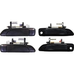 Complete Door Handle Set For 2001-2005 Honda Civic (Front w/Keyhole) Black 4-Pcs - Picture 1 of 12