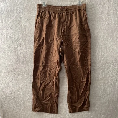 Lands' End Womans Pants Brown Petites 6 Solid Pull On Drawstring Pockets - Image 1 of 4