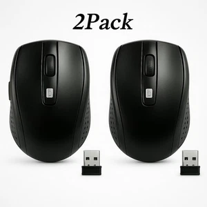 2 PACK Wireless Mouse Bluetooth 2.4GHz Wireless PC Optical Mouse for Laptop PC - Picture 1 of 6