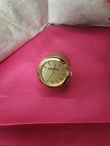 Vintage Tischuhr Quarz Swiss Made Prestige Uhrwerk Nortel Werbung - Bild 1 von 6