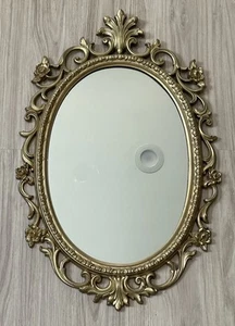 Goldfarben MCM Vintage verzierter ovaler Spiegel Kunststoffrahmen 28 1/4”x 18 1/2” - Bild 1 von 13