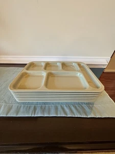 Milestone Set Of 7 Heavyweight 6 Compartment Melamine Tray 10" x 14" - Picture 1 of 6