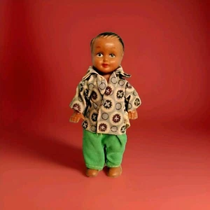 💙 Vintage 4.5"  🍃🌻Boy Dollhouse Doll🌻🍃Original Clothes~ Hong Kong - Picture 1 of 6