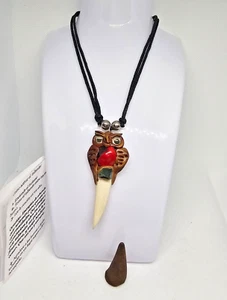TALISMAN COLMILLO BUHO ORIGINAL DINERO SUERTE PROTECCION ORACION INCIENSO INCLU - Picture 1 of 2