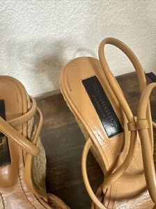 Burberry Wicker Platform Wedge Ankle Strap Heels Pumps EU39 UK6 RRP$495 B96FG128 - Picture 1 of 11