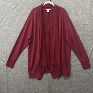 Athleta Pranayama Restore Wrap Top Sz L Red Pockets Open Stretch Athleisure - Picture 1 of 7