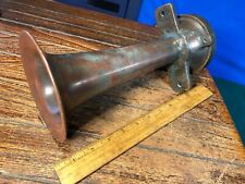LARGE VINTAGE CUNNINGHAM 11" AIR WHISTLE, HORN BRONZE AMAZING PATINA!