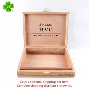 Caja de cigarros de madera vacía de hoja ancha HVC Toro primera selección 8,75" x 7" x 2" - Imagen 1 de 12