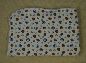 Koala Baby Sports Ball Star Receiving Blanket Flannel Blue White Football Soccer - Picture 1 of 7