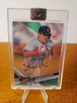 2017 TOPPS CLEARLY AUTHENTIC ALEDMYS DIAZ Encased CAAU-AD Green SP/99 Auto💎 💎  - Image 1 of 2