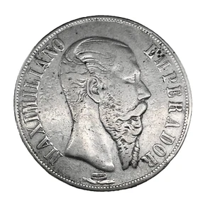1867 Mo Mexico Maximilian I Silver Peso Coin KM 388.1 - Scares - Picture 1 of 6