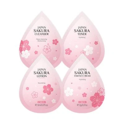 LAIKOU Japanese Ch-erry Blossom Single Pack Skincare Small Pack Trial Set--- - Image 1 of 4