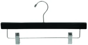 Deluxe IN Legno Nero Grucce Appendiabiti Abbigliamento Pantaloni Clip X 50 Nuovo - Foto 1 di 1