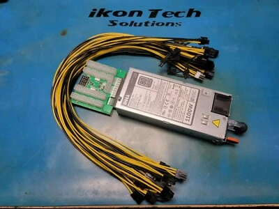 1100W PSU Breakout Board 16AWG PCIe PCI-e Cables GPU ASIC Mining Power Supply - Image 1 of 4