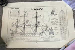 Tintin Hergé La Licorne Exact Map/Drawing of the ship La Licorne H-7 - Picture 1 of 5