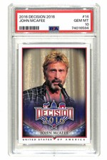 2016 Decision #14 John McAfee Card PSA 10  RARE