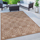 Rugshop Outdoor Rug Transitional Geometric Textured Indoor Outdoor Rug Brown Rug