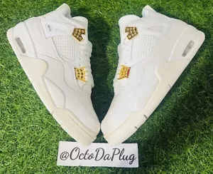 Nike Air Jordan 4 Retro Metallic Gold Womens Sizes Nike By You AQ9129-170 - Picture 1 of 5