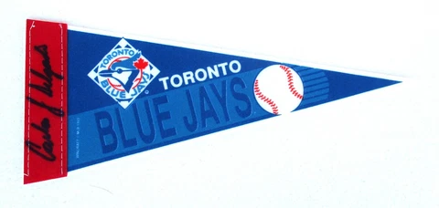 Toronto Blue Jays Miniature 10" x 4" Signed Carlos Delgado Penant Cover