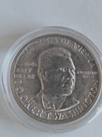 Silver 1946p Booker T. Washington 50c 90%fine Cover