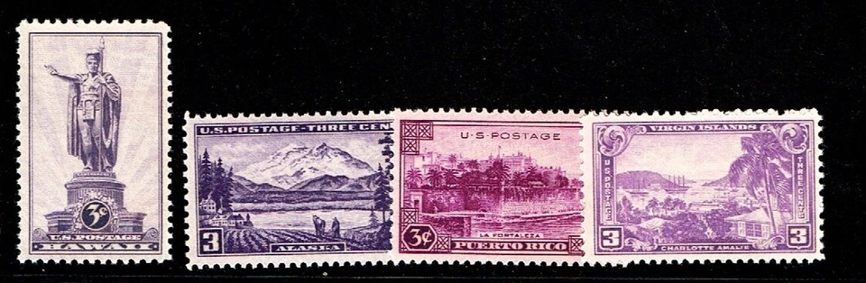 1937 U.S.CLASSIC TERRITORIALS COMPLETE SET OF 4 Sc#799-802  M/NH/OG Fresh! - Image 1 of 1