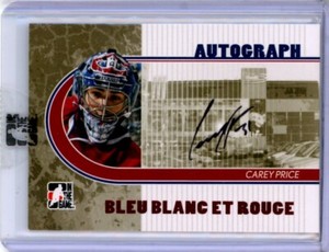 2008-09 ITG Bleu Blanc et Rouge Autographs Rouge #ACP1 Carey Price AUTO /5*