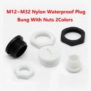 Enchufe impermeable de nailon bung con tuercas M12 M16 M18 M20 M22 M24 M25 M27 M32 2 colores - Imagen 1 de 12