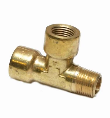 1/2 Npt Male Female Street Tee T Forged Brass Pipe Fitting Fuel Air Oil Gauge - Image 1 of 4