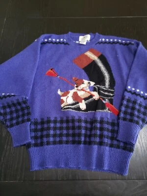 Vintage Sportific Kristin Collection Women's Royal Blue Wool Sweater Sz M - Image 1 of 4