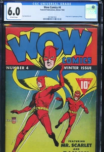 WOW COMICS #4 - CGC-6.0, OW - Origin/1st Pinky - Golden Age - Bild 1 von 3