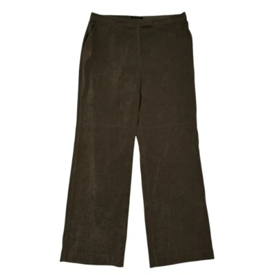 Norton McNaughton Brown Faux Suede Straight Leg Pants Size 12 - Image 1 of 4