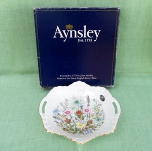 Vintage Aynsley bone china Wild Tudor Windsor tray - 20 cm (8") - boxed - Picture 1 of 5