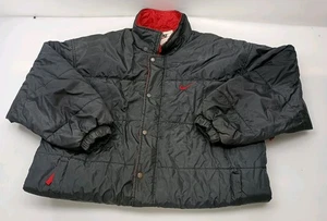 Vintage 1997 Nike Puffer Wntr Jacket Parka Blk Red Swoosh 90s Men’s Size M No Zipper - Bild 1 von 14